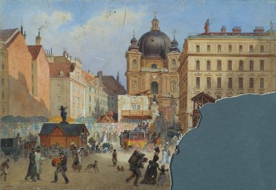 Wienin Peterskirche Grabenista katsottuna tekijältä Carl Goebel d. J.