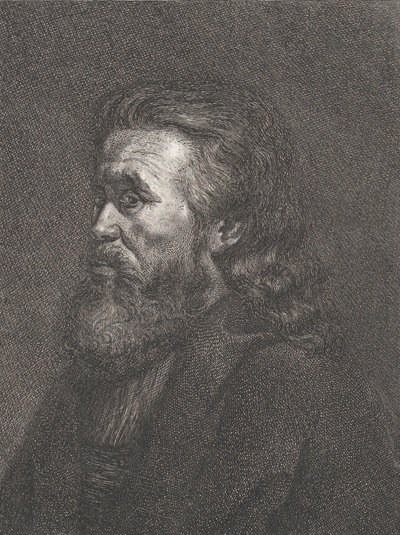 Muotokuva vanhasta miehestä, jolla on parta, n. 1767-1807. tekijältä Carl Gottlieb Rasp