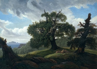 Tammet meren rannalla. 1835 tekijältä Carl Gustav Carus