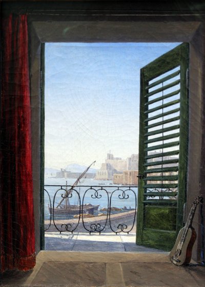 Saksa: Balkon in Neapel Parvekehuone Napolinlahdelle avautuvalla parvekkeella tekijältä Carl Gustav Carus