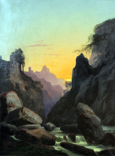 Saksa: Schönau bei Teplitz (Schönaun lähellä oleva rotko) Schönau lähellä Teplitziä. tekijältä Carl Gustav Carus