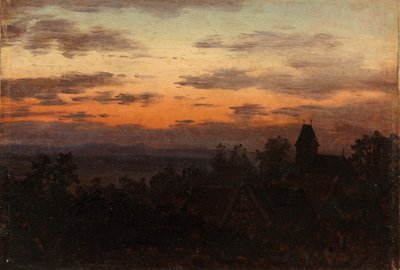 Maisema auringonlaskun aikaan tekijältä Carl Gustav Carus