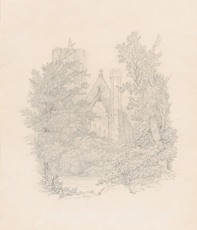Näkymä Dunkeldin katedraalin länsijulkisivusta tekijältä Carl Gustav Carus