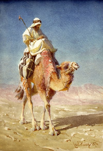 Bedaween kamelin selässä, 1874 tekijältä Carl Haag