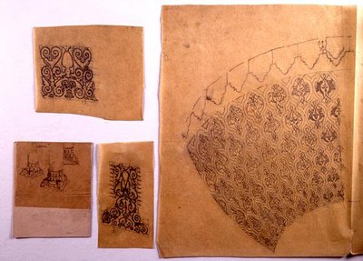 Arkkitehtonisia yksityiskohtia kuudestatoista luonnoksesta kuultopaperille (lyijykynä paperille). tekijältä Carl Haag