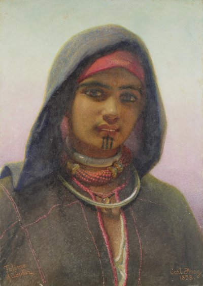 "Fatime of Abukir", muotokuva egyptiläisestä Fellaheen-tytöstä, 1858 tekijältä Carl Haag