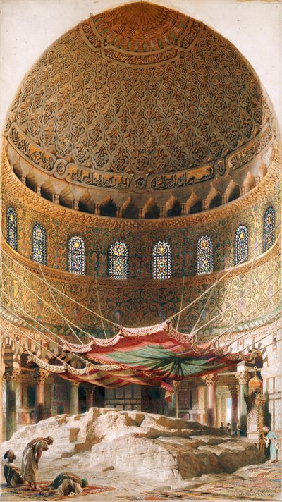 Pyhä kallio, Moriah-vuoren huippu, Jerusalem, 1891 tekijältä Carl Haag