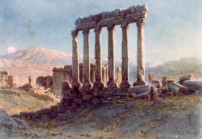 Ang Labi ng Templo ng Araw sa Baalbek (watercolor sa papel)finn tekijältä Carl Haag