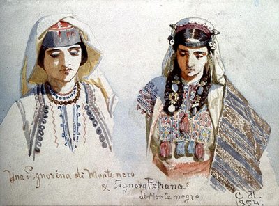 "Una Signorina di Monte Negro ja Signora Petrana di Monte Negro" tekijältä Carl Haag