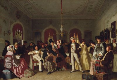 Ensimmäisen ja toisen luokan odotushuone, n. 1860 tekijältä Carl Hendrik d Unker