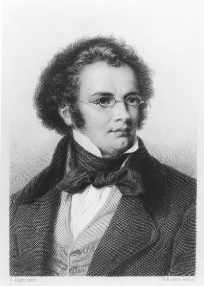 H. Roemerin kaivertama Franz Schubertin (1797-1828) muotokuva tekijältä Carl Jaeger