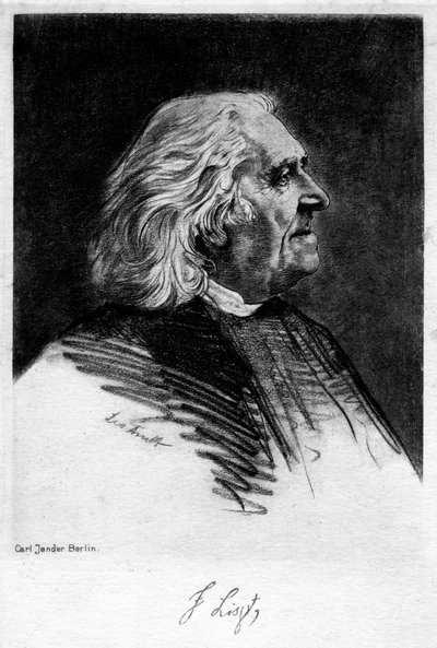 Franz Liszt 1811-1886, unkarilainen säveltäjä ja pianisti, 1900-luku. tekijältä Carl Jander