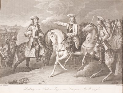Markkreivi Ludwig Wilhelm Baden-Baden, Prinssi Eugene of Savoy ja John Churchill, Marlboroughin herttua tekijältä Carl Joseph Geiger