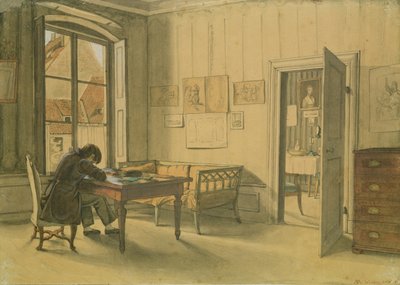 Erwin Speckter Münchenin kodissaan (wc paperilla) tekijältä Carl Julius Milde