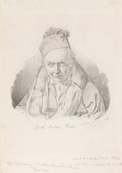 Taidemaalari Joseph Anton Kochin muotokuva 1768-1839, 1836. tekijältä Carl Küchler