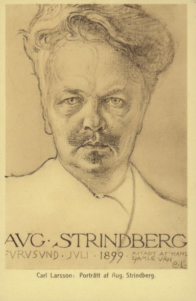 August Strindberg (1849-1912), ruotsalainen näytelmäkirjailija, kirjailija, runoilija ja taiteilija, 1899 tekijältä Carl Larsson