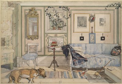 Cozy Corner, "A Home" -sarjasta, n. 1895 (akvarelli paperille) tekijältä Carl Larsson
