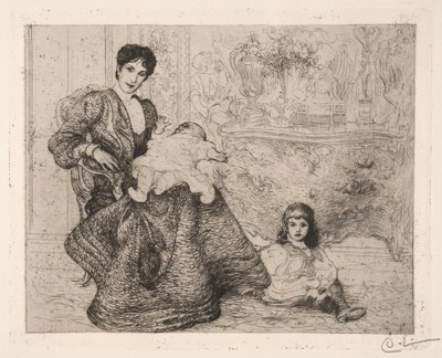 Dora Lamm ja hänen poikansa tekijältä Carl Larsson