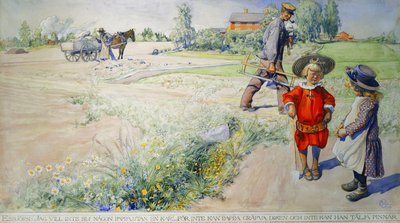 Esbjorn ja talonpoikatyttö; Esbjorn ja Bondflickan, 1904 tekijältä Carl Larsson