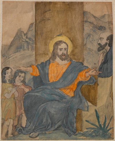 Jeesus siunaa lapsia tekijältä Carl Larsson
