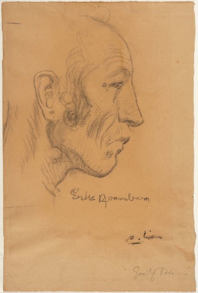 Profil eines Mannes nach rechts tekijältä Carl Larsson