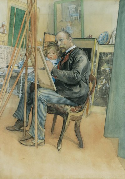 Peilikuva Britan kanssa tekijältä Carl Larsson