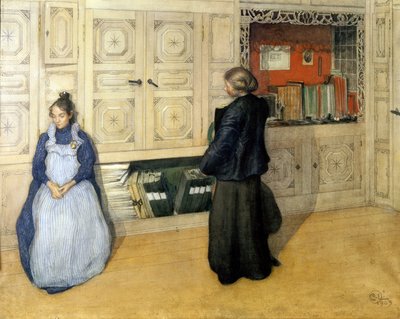 Äiti ja tytär tekijältä Carl Larsson
