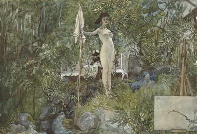 Avotila, sarjasta A Home, n.1895 (wc paperille). tekijältä Carl Larsson