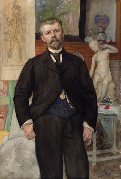 Arkkitehti Jac. Ahrenbergin muotokuva tekijältä Carl Larsson