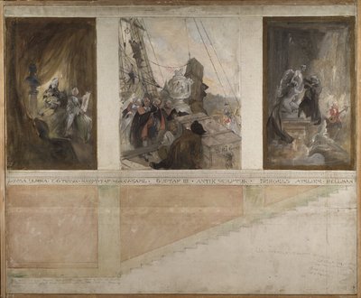 Toinen ehdotus NM:n alahallin seinien koristeluksi tekijältä Carl Larsson