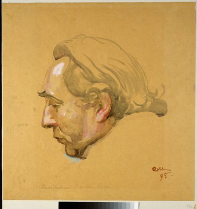 Sergelin fresko. Luonnos Sergelin päähän tekijältä Carl Larsson