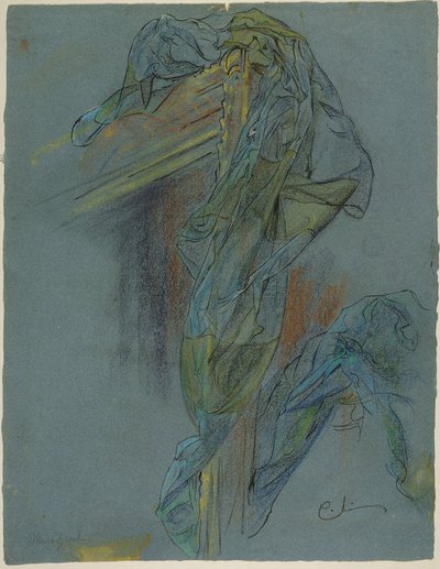 Tutkimus Boucherin teoksen ”Venuksen voitto” kehyksestä ja verhoista: Alustava piirros Lovisa Ulrikan freskolle Kansallismuseon portaikossa, Tukholmassa tekijältä Carl Larsson