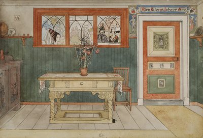 Ruokasali, A Home -sarjasta, n. 1895 (wc paperilla) tekijältä Carl Larsson