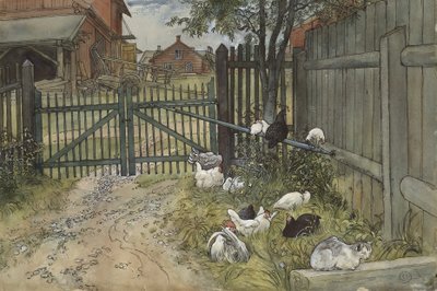 The Gate, A Home -sarjasta, n. 1895 (wc paperilla) tekijältä Carl Larsson
