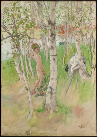 Ulf. Alaston poika koivujen keskellä tekijältä Carl Larsson