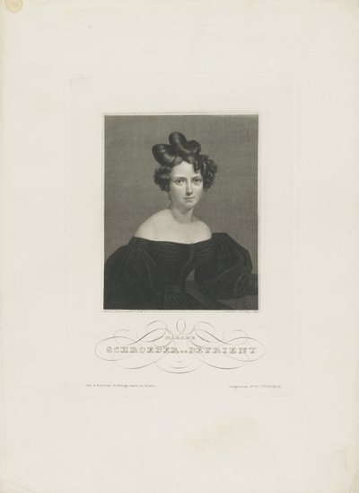 Oopperalaulaja Wilhelmine Schröder-Devrientin muotokuva 1804-1860, n. 1840 tekijältä Carl Mayer