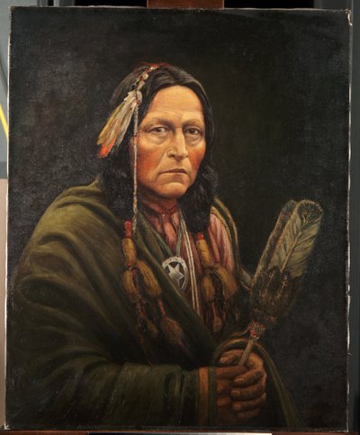 Osage mies, Bro-Ga-Hee-Ge (öljy kankaalle) tekijältä Carl Moon