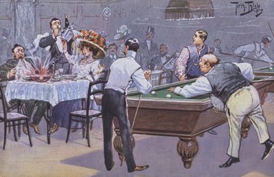 Koominen kohtaus biljardihallissa tekijältä Carl Robert Arthur Thiele