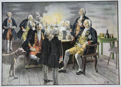 Kruununprinssi Frederick ja prinssi Henry työskentelevät tupakan parissa tekijältä Carl Röchling