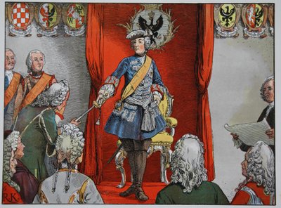 Sleesian kartanoiden kunnianosoitus 17. marraskuuta 1741 tekijältä Carl Röchling