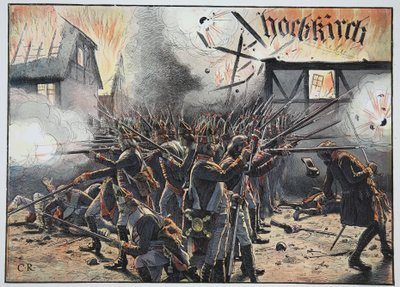 Yö laskeutuu Hochkirchissä elokuussa 1758 tekijältä Carl Röchling