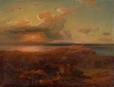 Carl Rottmann - "Aegina ja Apollon temppeli". Noin 1835 tekijältä Carl Rottmann