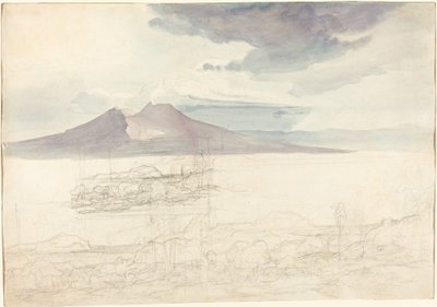 Panoraamanäkymät Vesuviukselle ja Monte Pellegrinolle tekijältä Carl Rottmann