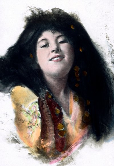 Eurooppalainen arabien ihanne. Muotokuva nuoresta naisesta, arabialaisen miehen alistetusta toisesta vaimosta. Carl Simonin arkisto, kuvan päivämäärä noin 1910. tekijältä Carl Simon