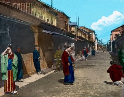 Japani, Honshun saari, Kanton alue, Tokion katuelämää, kuvan päivämäärä: noin 1920. Carl Simonin arkisto tekijältä Carl Simon
