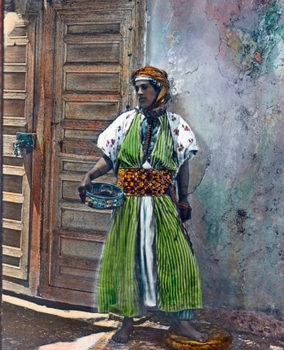 Marokko, Berberien etniseen ryhmään kuuluva Kabyle-tyttö, kuvan päivämäärä: noin 1910. Carl Simonin arkisto tekijältä Carl Simon