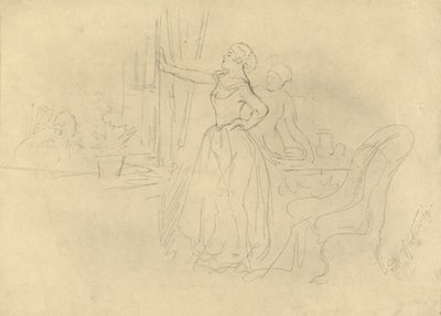 Am Fenster, 1800-luvun puoliväli, loppu, n. 1924. tekijältä Carl Spitzweg