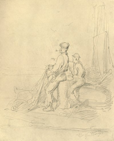 Am Strande, 1800-luvun puoliväli, loppu, n. 1924. tekijältä Carl Spitzweg