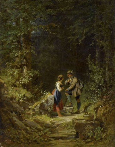 Begegnung im Walde tekijältä Carl Spitzweg