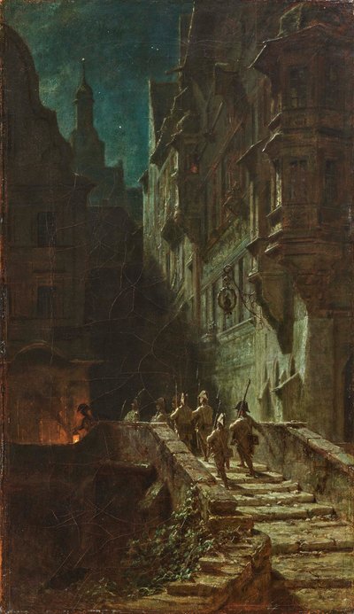 Crowd Guard Night Round. tekijältä Carl Spitzweg